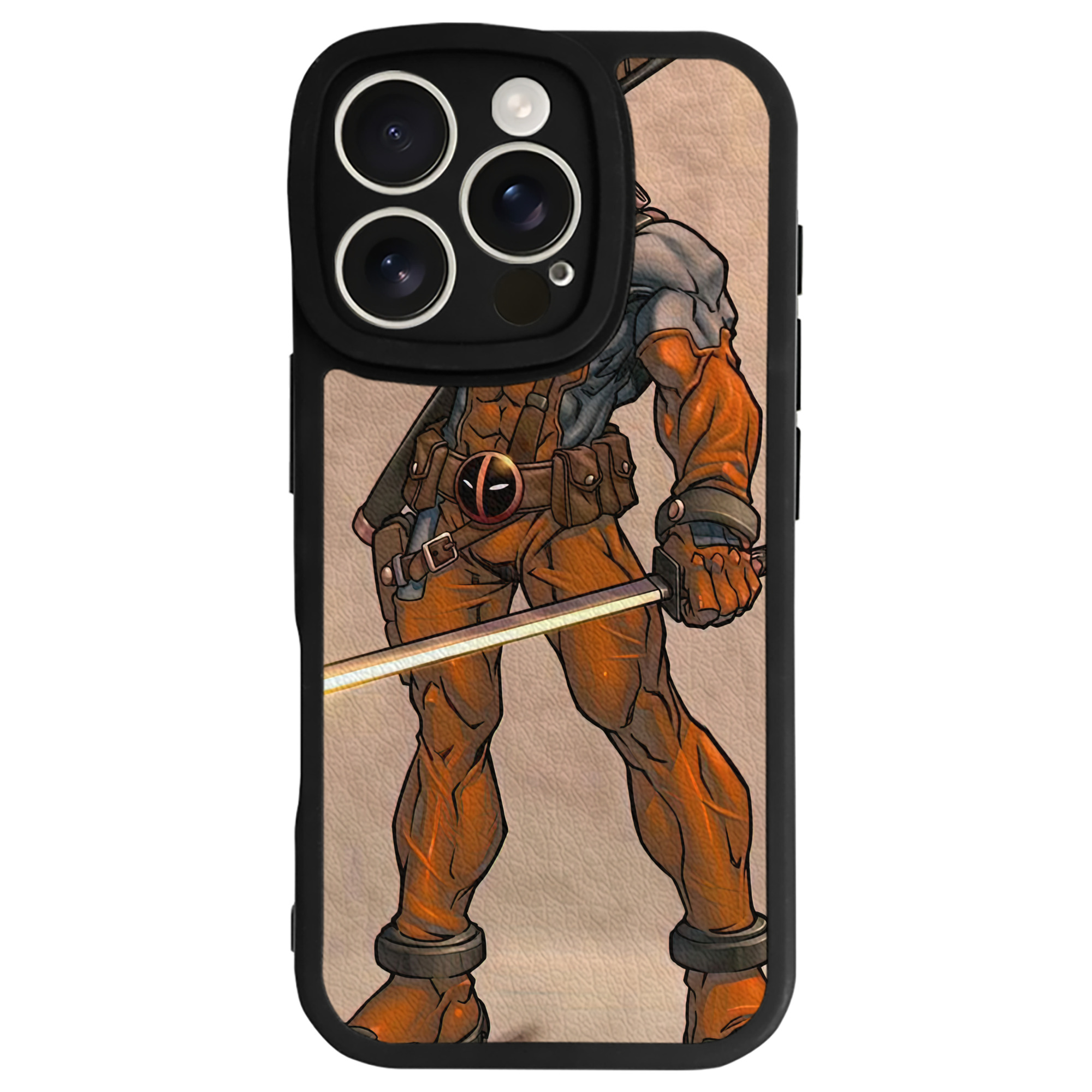 （画像用） Deadpool デッドプール 【iPhone 16シリーズ対応】シリコンスマホケース（レザー調） 材質：シリコン